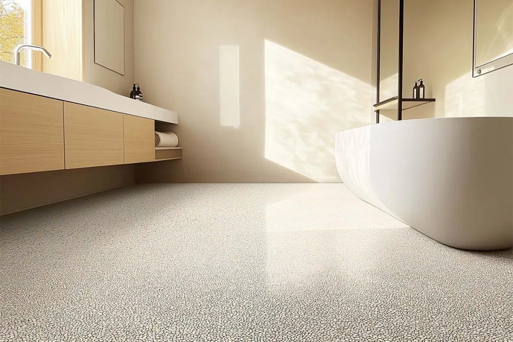 Badezimmer in hellem Marmor